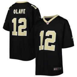 Maillot de match des New Orleans Saints Nike Chris Olave noir pour jeune