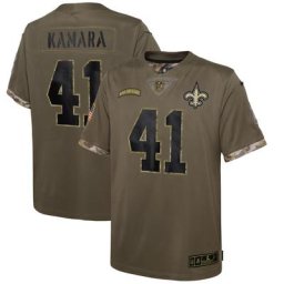 Maillot Enfant Nike Alvin Kamara Olive New Orleans Saints 2022 Salute To Service Player Limited