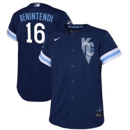 Enfant en bas âge Nike Andrew Benintendi Marine Kansas City Royals 2022 City Connect Replica Player Jersey