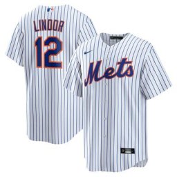 New York Mets Nike Official Replica Home Jersey - Youth with Lindor 12 printing