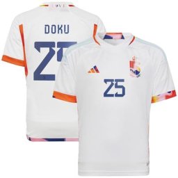 Maillot Extérieur Belgique 2022 - Enfants avec flocage Doku 25