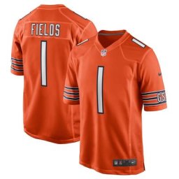 Maillot de match alternatif Nike des Chicago Bears - Orange - Justin Fields - Jeune