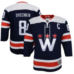 Maillot Alternate Premier Player des Capitals de Washington 2020/21 pour enfant Alexander Ovechkin Navy