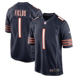 Maillot de match à domicile Nike des Chicago Bears - Bleu marine - Justin Fields - Jeune