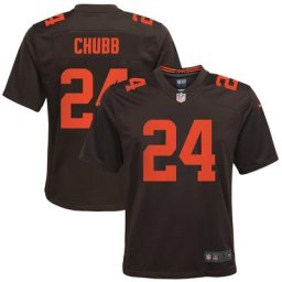 Maillot de jeu alternatif des Cleveland Browns Nike Nick Chubb Brown pour jeune