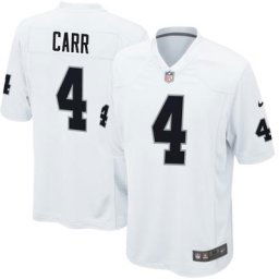 Maillot de jeu des Raiders de Las Vegas Nike Derek Carr blanc pour jeune