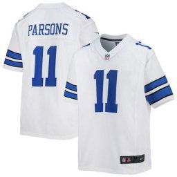 Maillot de jeu des Dallas Cowboys Nike Micah Parsons blanc pour jeune