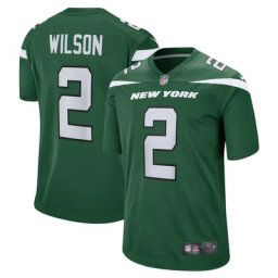 Maillot de jeu des New York Jets Nike Zach Wilson Gotham vert pour jeune