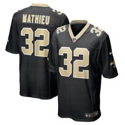 Maillot de match des New Orleans Saints Nike Tyrann Mathieu Noir pour jeune