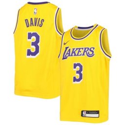 Maillot Swingman des Los Angeles Lakers Nike Anthony Davis or pour jeune - Icon Edition