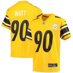 Enfant Nike T.J. Maillot de match d'équipe inversé des Pittsburgh Steelers de Watt Gold