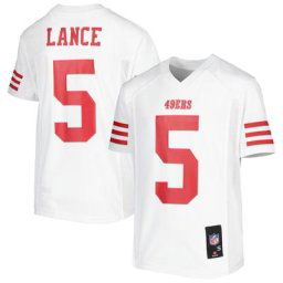 Maillot de joueur réplique de l'équipe de San Francisco 49ers Trey Lance blanc pour jeune