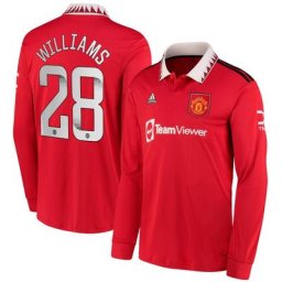 Maillot Domicile Manchester United 2022-23 - Enfant - Manches longues avec flocage Williams 28