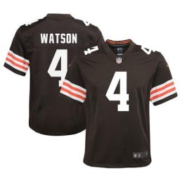 Maillot de jeu des Cleveland Browns Nike Deshaun Watson marron pour jeune