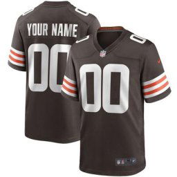 Maillot Nike de jeu Couleur de l'équipe Cleveland Browns - Phoque Brun - Personnalisé - Jeunes