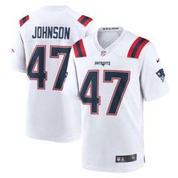 Maillot New England Patriots Nike Game Road - Blanc - Jakob Johnson - Jeunes
