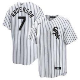 Maillot Chicago White Sox Domicile Nike Tim Anderson pour Homme Blanc/Noir