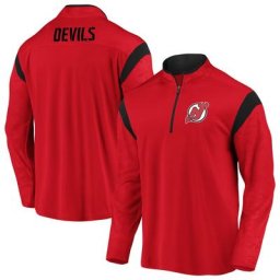 Veste à enfiler demi-zippée Mission Devils du New Jersey rouge de marque Fanatics pour homme