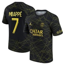 Maillot PSG Jordan Fourth Stadium 22/23 avec flocage Mbappé 7