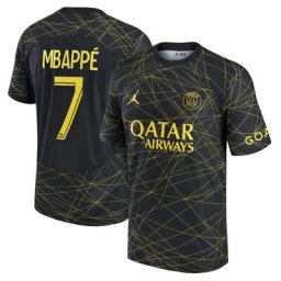 Maillot PSG Jordan Fourth Match Dri-FIT ADV 22/23 avec flocage Mbappé 7