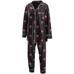 ENSEMBLE DE PYJAMA ML ET PANTALON FEMME OML DEVILS NOIR BEDLADSLP