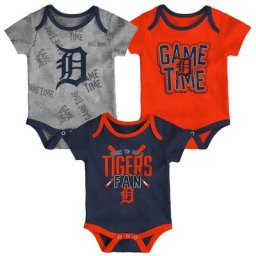 Ensemble trois pièces pour nouveau-né et nourrisson Detroit Tigers bleu marine/orange/gris chiné Game Time