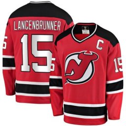 Fanatics Branded Jamie Langenbrunner Rouge New Jersey Devils Premier Breakaway Retired Player Jersey