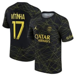 Maillot PSG Jordan Fourth Stadium 22/23 avec flocage Vitinha 17