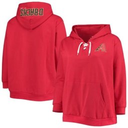 Chandail à capuchon à encolure en V à lacets grande taille rouge Arizona Diamondbacks pour femme