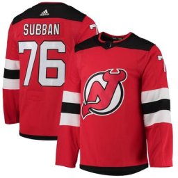 Maillot adidas PK Subban pour homme rouge New Jersey Devils Domicile Authentique Joueur Pro