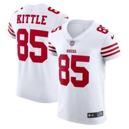 ÉCROU 49ER BLANC 2022 85 GEORGE KIT HOMME NIKE VAPOR ELITE MAILLOT JERMENELT