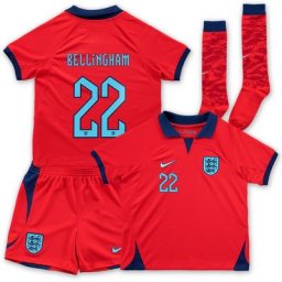 England Away Stadium Kit 2022-23 - Little Kids with Bellingham 22 printing
