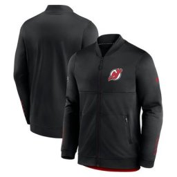 Veste à fermeture éclair intégrale pour vestiaire des Devils du New Jersey de marque Fanatics pour homme, noire