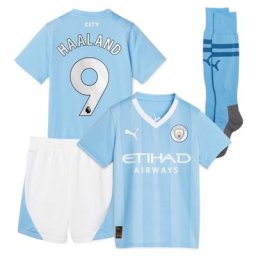 Kit Manchester City PUMA Domicile 23/24 - Jeune Enfant avec flocage Haaland 9