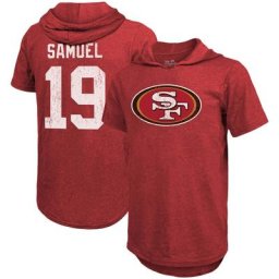 Majestic Threads Homme Deebo Samuel Scarlet San Francisco 49ers Nom et numéro du joueur T-shirt à capuche ajusté en trois mélanges