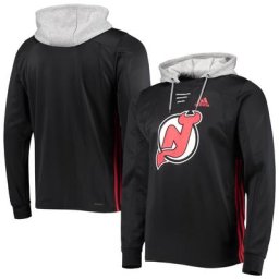 Sweat à capuche adidas noir New Jersey Devils Skate Lace AEROREADY pour homme