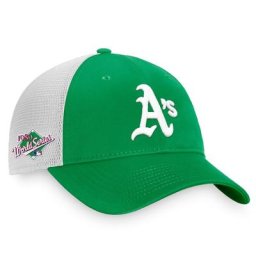 Casquette de camionneur Snapback Team Oakland Athletics 1989 World Series Patch Team vert/blanc Fanatics Branded pour homme