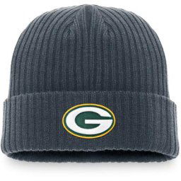 Chapeau en tricot à revers Green Bay Packers anthracite de marque Fanatics pour hommes