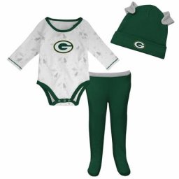 Green Bay Packers Dream Team Creeper, pantalon et chapeau - Nouveau-né