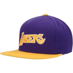 Casquette ajustée bicolore pour homme Lakers de Los Angeles Lakers pour homme Mitchell & Ness violet/or