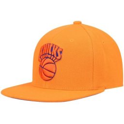 Casquette snapback ton sur ton Mitchell & Ness New York Knicks pour hommes Hardwood Classics orange
