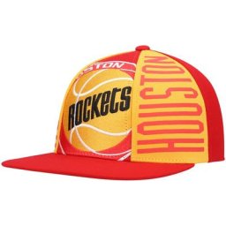 Casquette pour homme Mitchell & Ness rouge Houston Rockets Hardwood Classics Big Face Callout Snapback