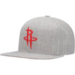 Casquette à logo de l'équipe Houston Rockets pour homme Mitchell & Ness gris chiné