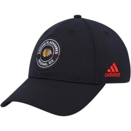 Casquette ajustée ajustable Chicago Blackhawks Team Circle adidas pour hommes, noir