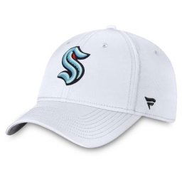Casquette flex à logo principal Seattle Kraken Core de marque Fanatics pour hommes, blanche