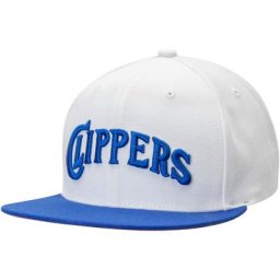 Mitchell & Ness pour homme LA Clippers NBA bicolore classique Snapback réglable chapeau blanc