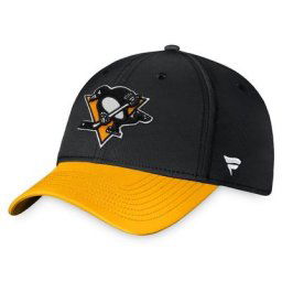 Casquette flex à logo principal Core des Penguins de Pittsburgh de marque Fanatics pour hommes, noir/or