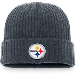 Chapeau en tricot à revers Pittsburgh Steelers anthracite de marque Fanatics pour hommes