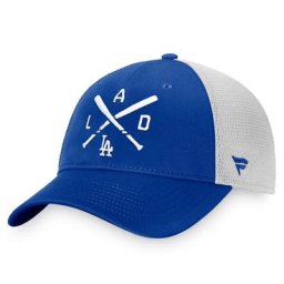 Casquette Snapback Iconic Cross Bat Trucker Los Angeles Dodgers de marque Fanatics Royal/Blanc pour homme