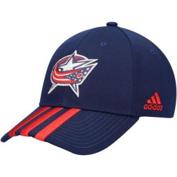 Casquette ajustable à trois bandes adidas Columbus Blue Jackets Locker Room pour homme